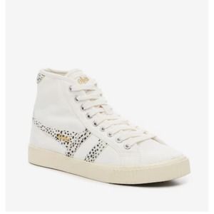 Gola Tennis Mark Cox High Top Sneaker Canvas with Animal Print Detail